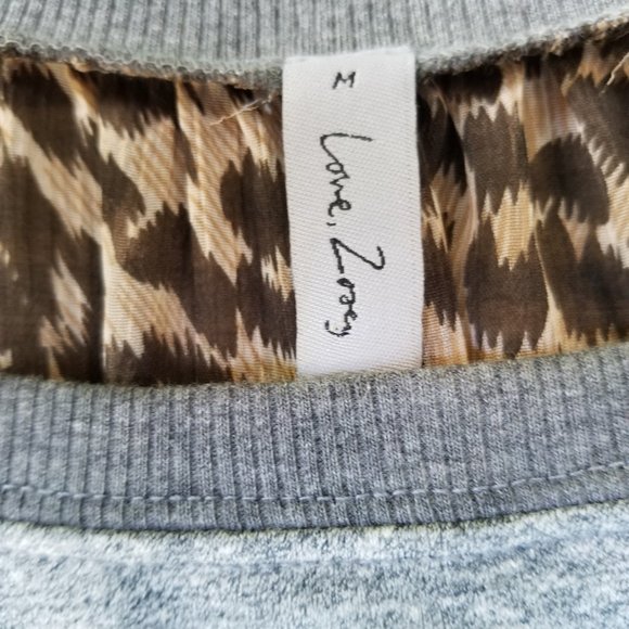 NWOT LOVE, ZOEY GRAY, SHEER CHEETAH BACK SHIRT - Picture 7 of 9